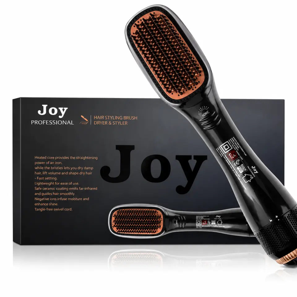 2-in-1 Professional Hot Air Hair Straightening Brush & Dryer