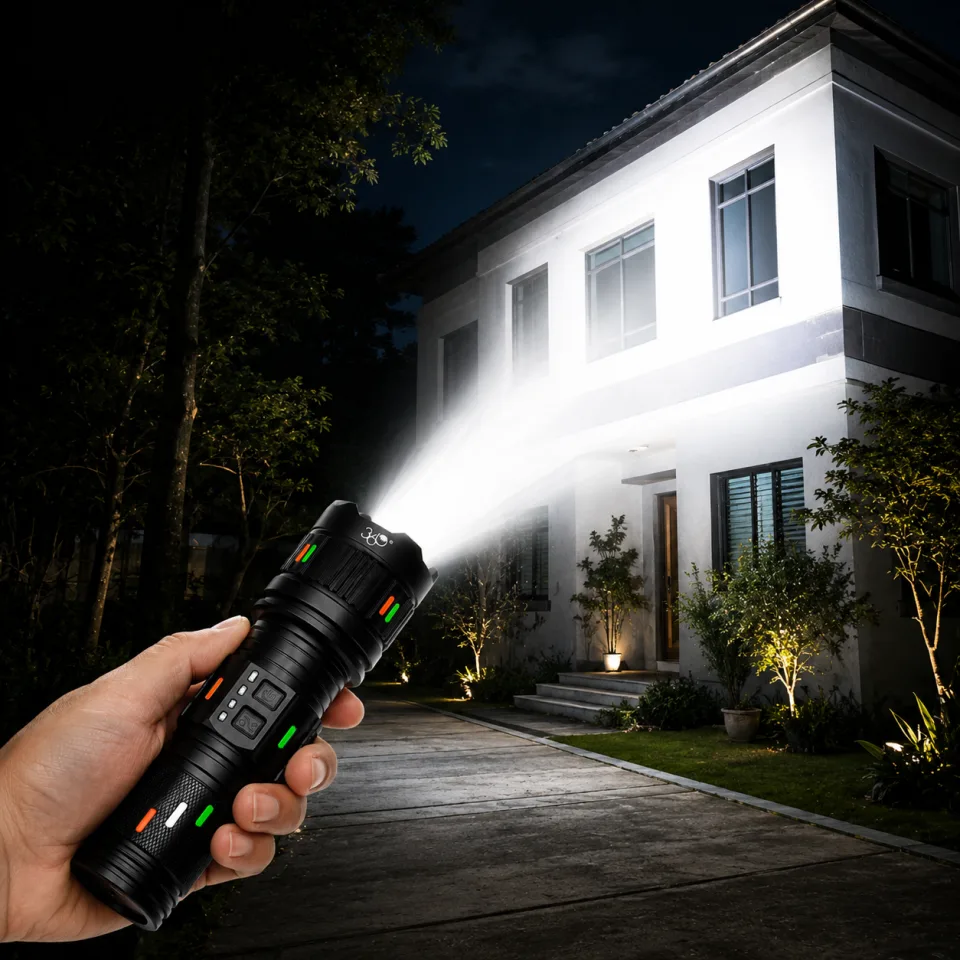 360 Powerful LED Flashlight 60000mAh Rechargeable Tactical Torch – Super Bright Searchlight - image 3