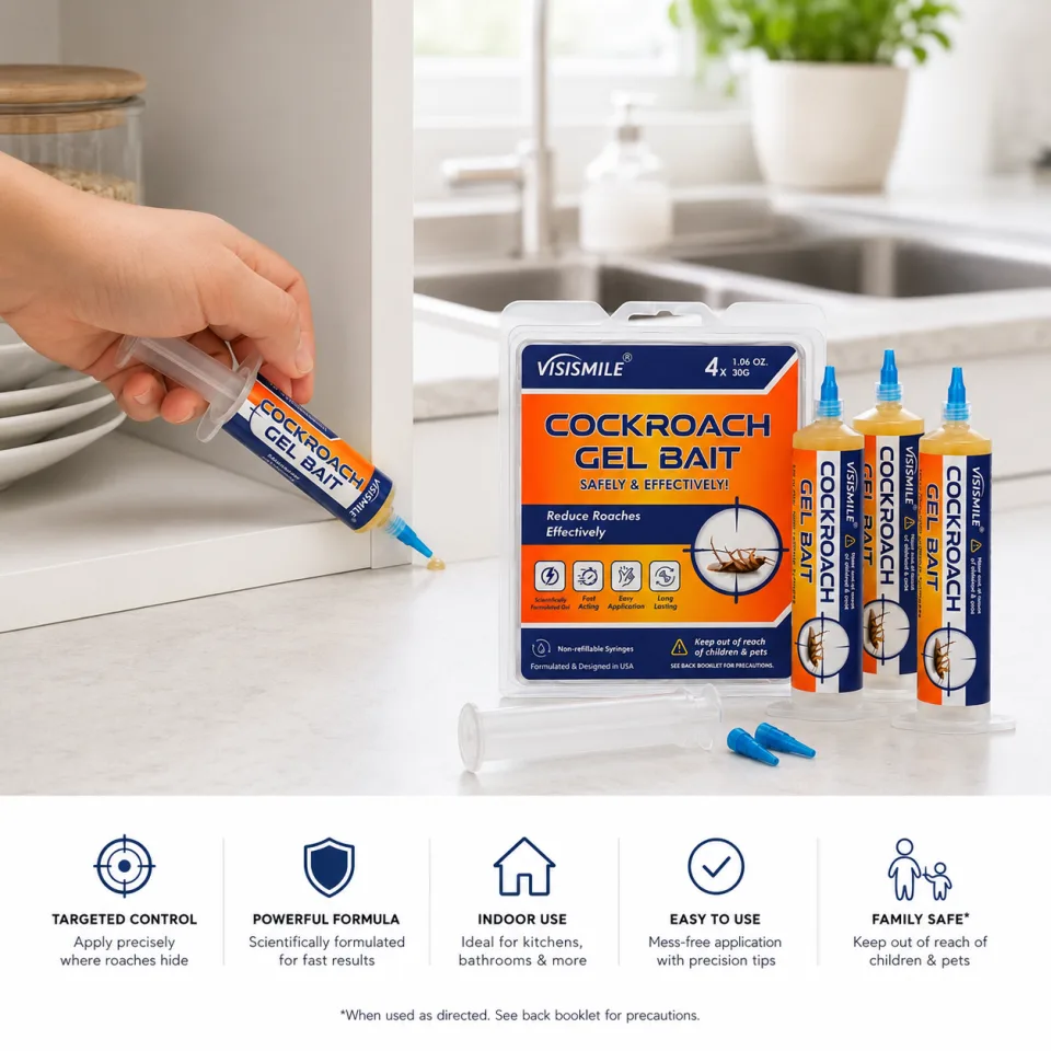 Visismile Cockroach Gel Bait – 4 Tubes × 30g