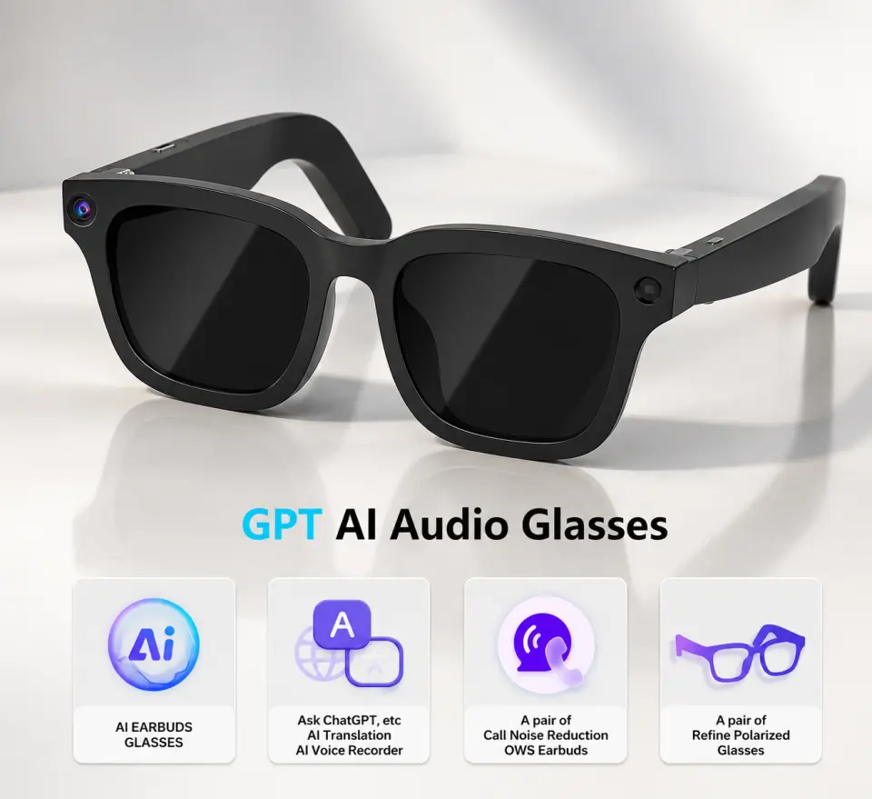 6-in-1 AI Smart Glasses with HD Camera & Photochromic Lenses - image 2