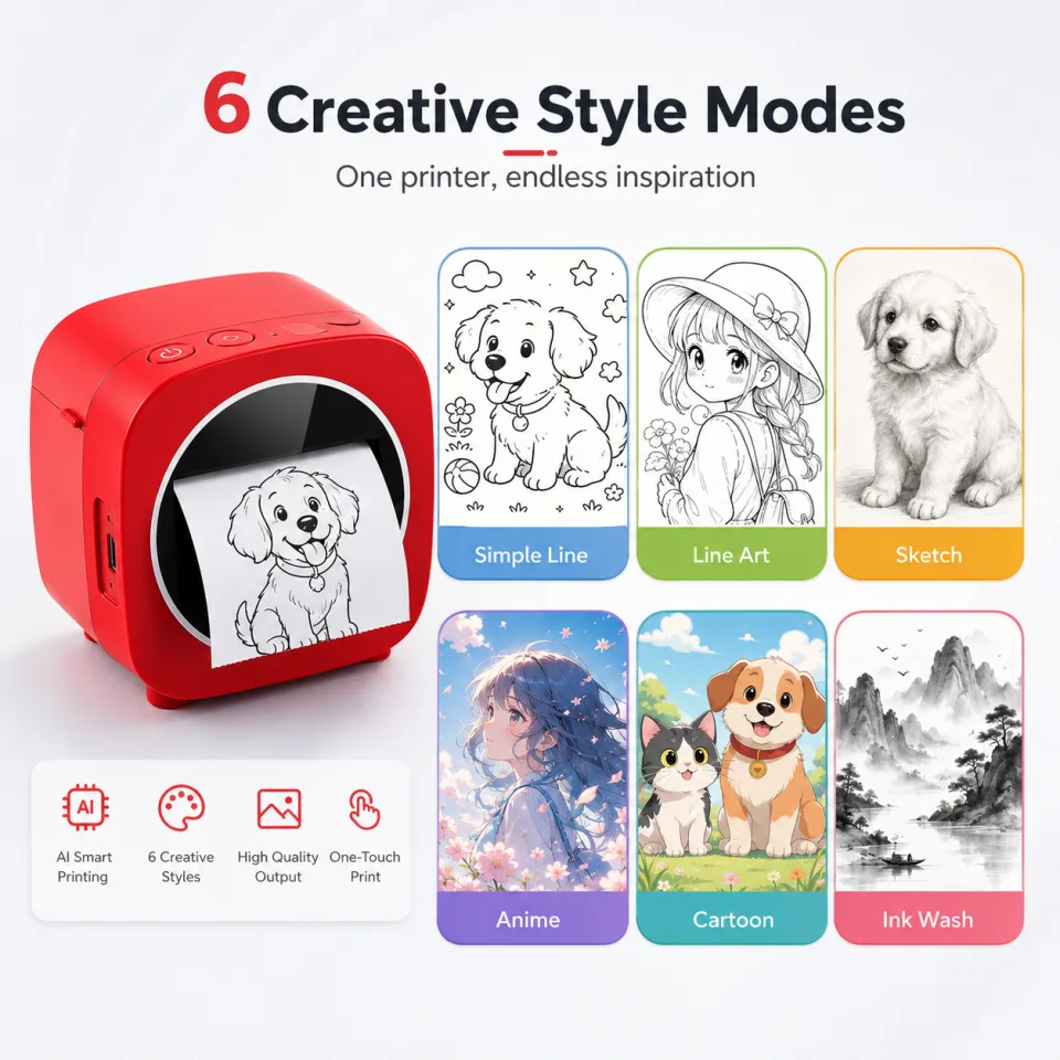 AI Smart Voice-to-Image Mini Printer for Kids - image 3