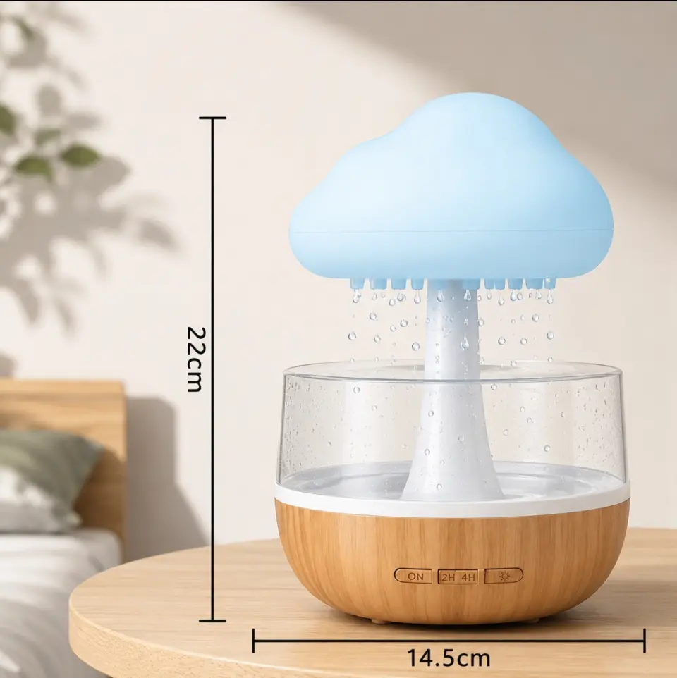 Cloud Rain Humidifier & Aroma Diffuser with LED Night Light - image 2