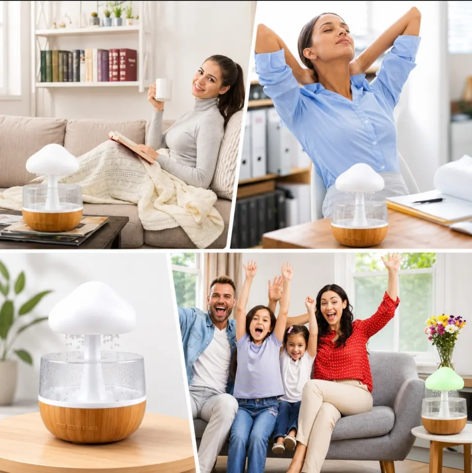 Cloud Rain Humidifier & Aroma Diffuser with LED Night Light - image 4