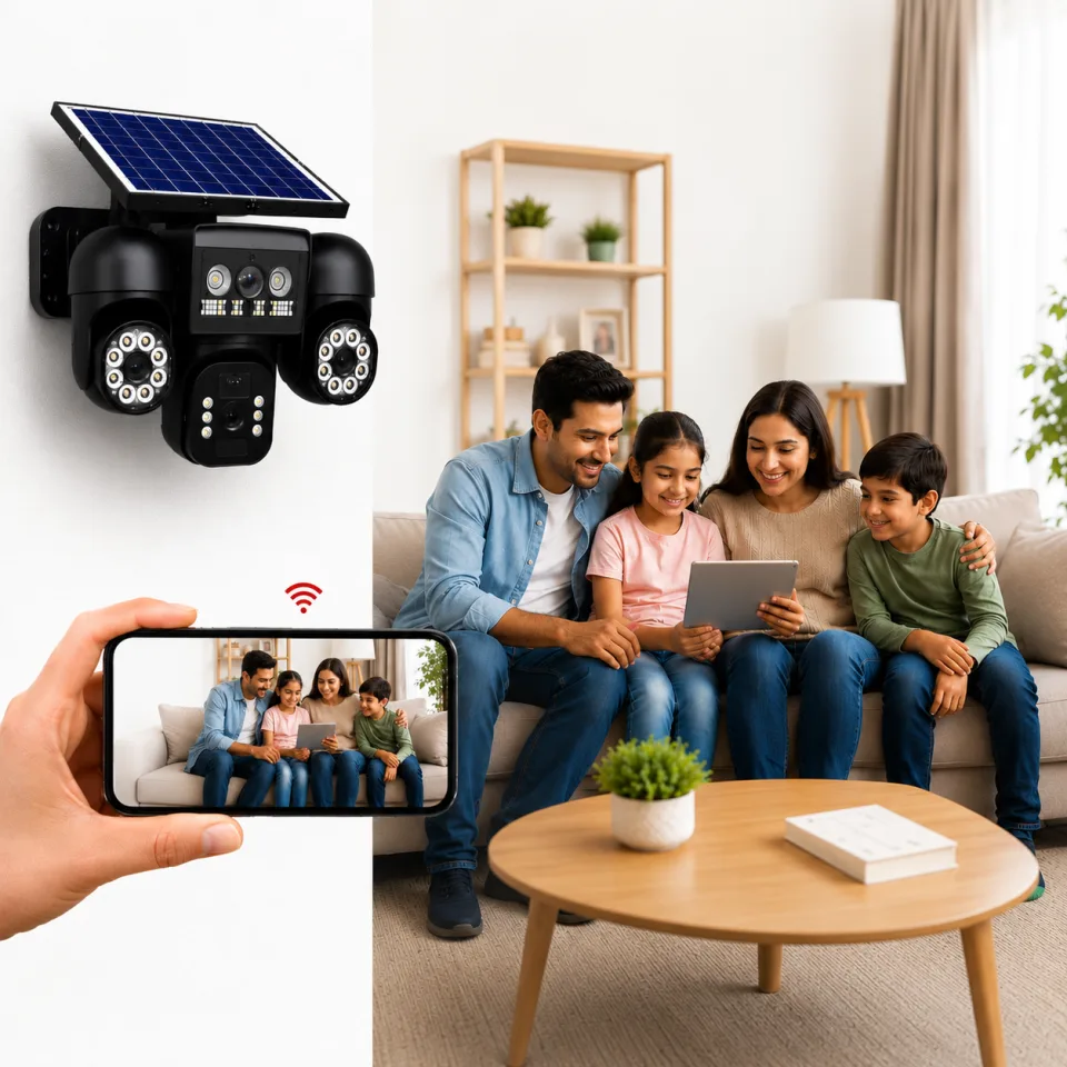 iHome 09 WiFi 3 Lens Solar Outdoor Security Camera – 2K HD | IP66 Waterproof | Motion Detection - image 2
