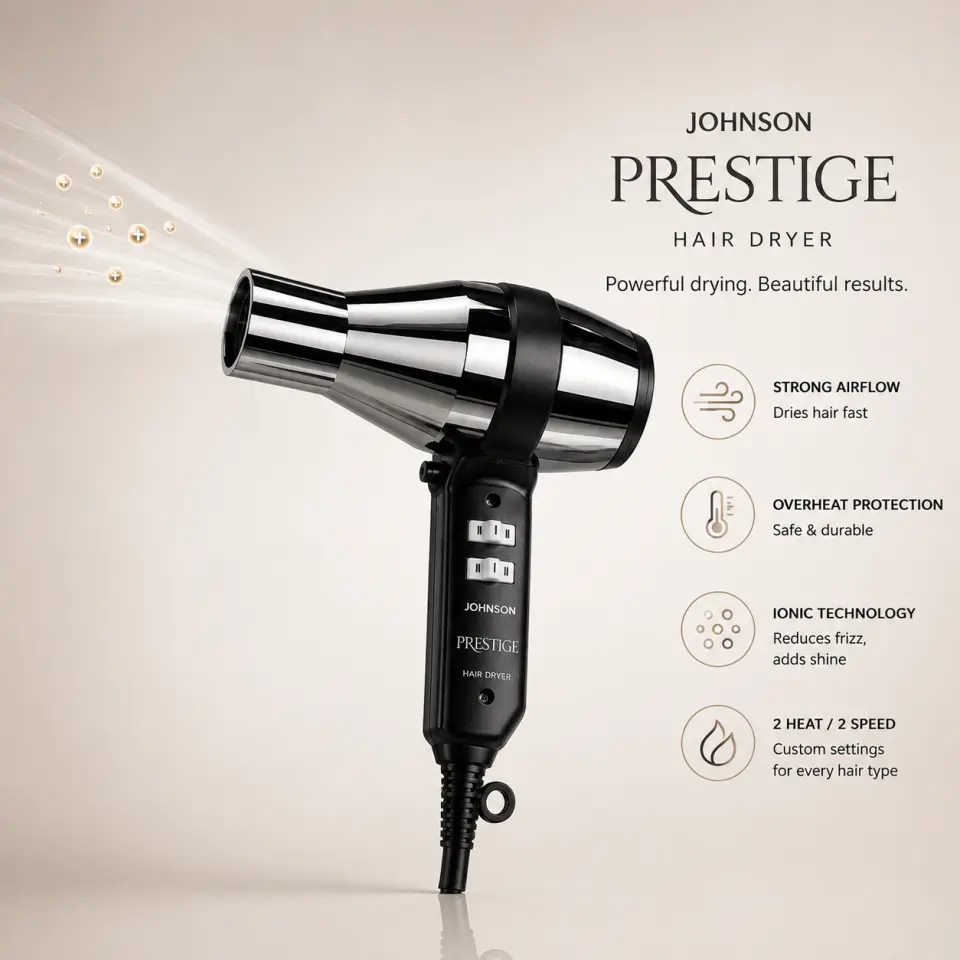 Johnson Prestige 1600W Professional Hair Dryer - image 5