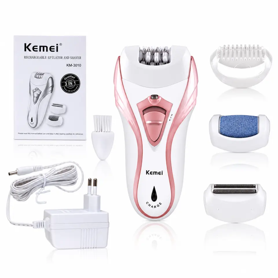 Kemei KM-3010 3-in-1 Rechargeable Lady Electric Epilator - image 5