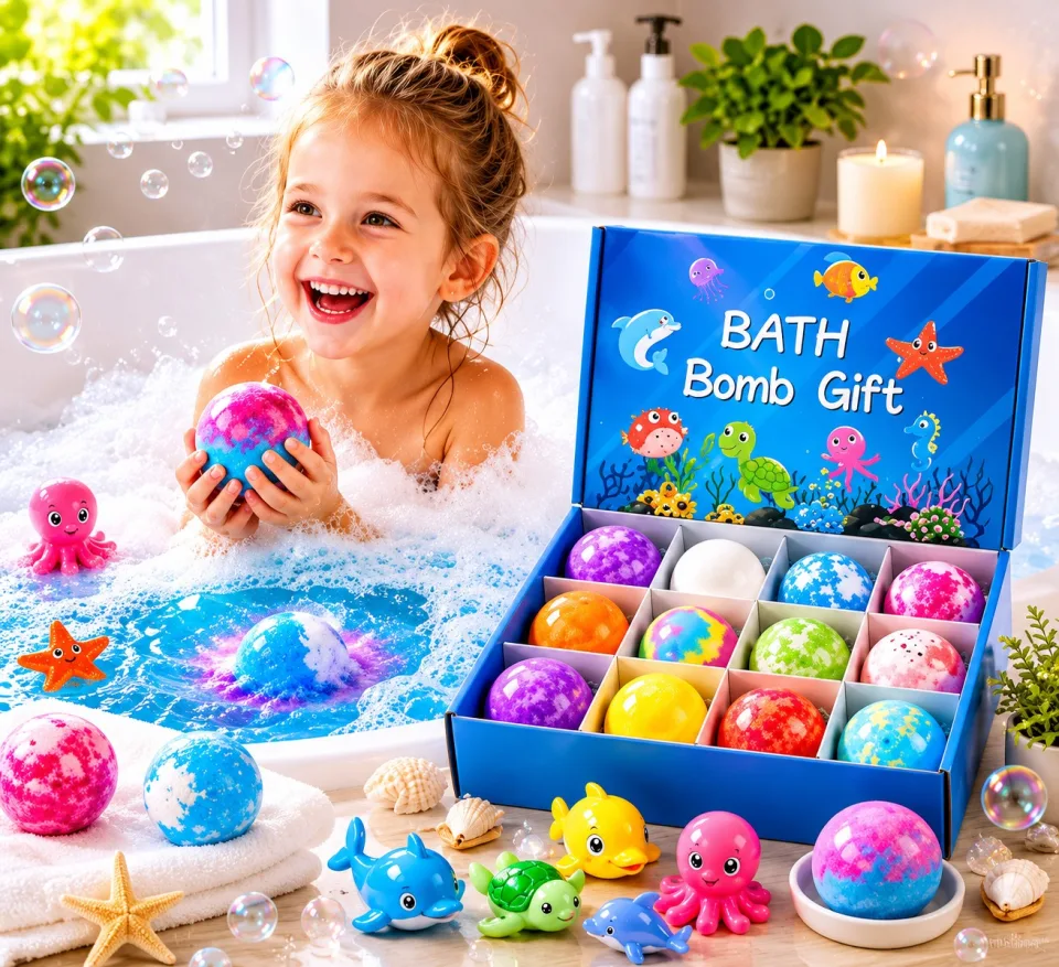 12-Piece Kids Bath Bomb Gift Set – Colorful Fizzy Bath Balls for Children - image 2