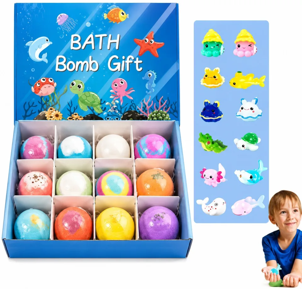 12-Piece Kids Bath Bomb Gift Set – Colorful Fizzy Bath Balls for Children - image 3