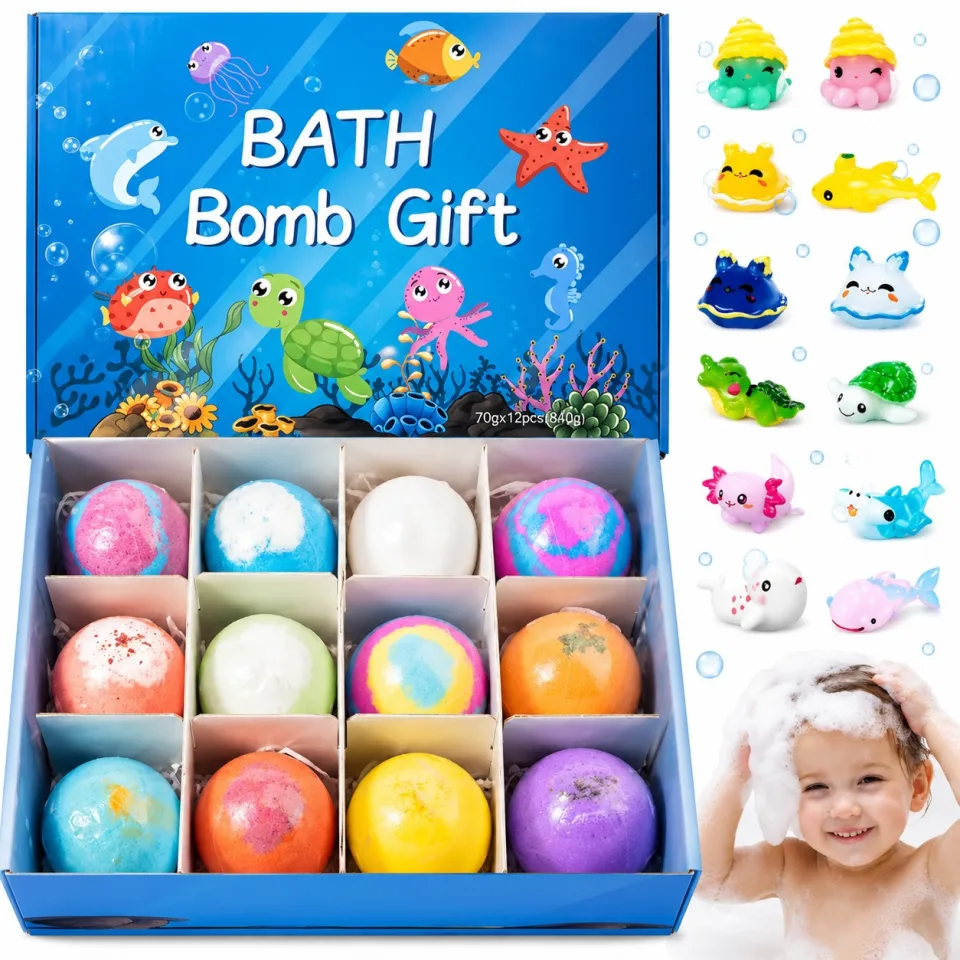 12-Piece Kids Bath Bomb Gift Set – Colorful Fizzy Bath Balls for Children - image 4