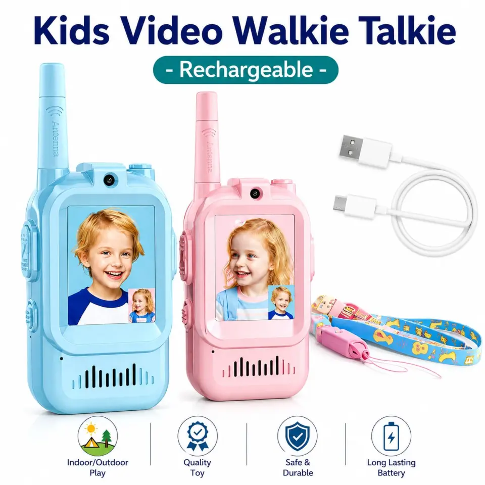 Kids HD Video Walkie Talkie Camera Set – Rechargeable 2-Way Communication Toy - image 4