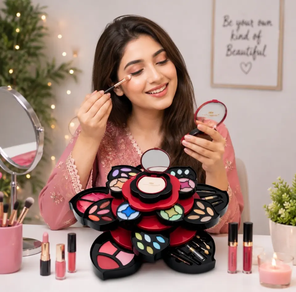 KMES Professional Flower Makeup Kit – Vitamin E All-in-One Cosmetic Set - image 4