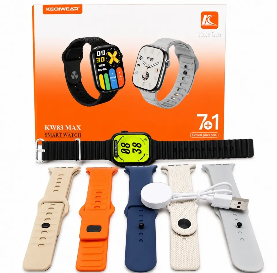 KW83 MAX 7+1 Bluetooth Smartwatch with 7 Interchangeable Straps - image 2