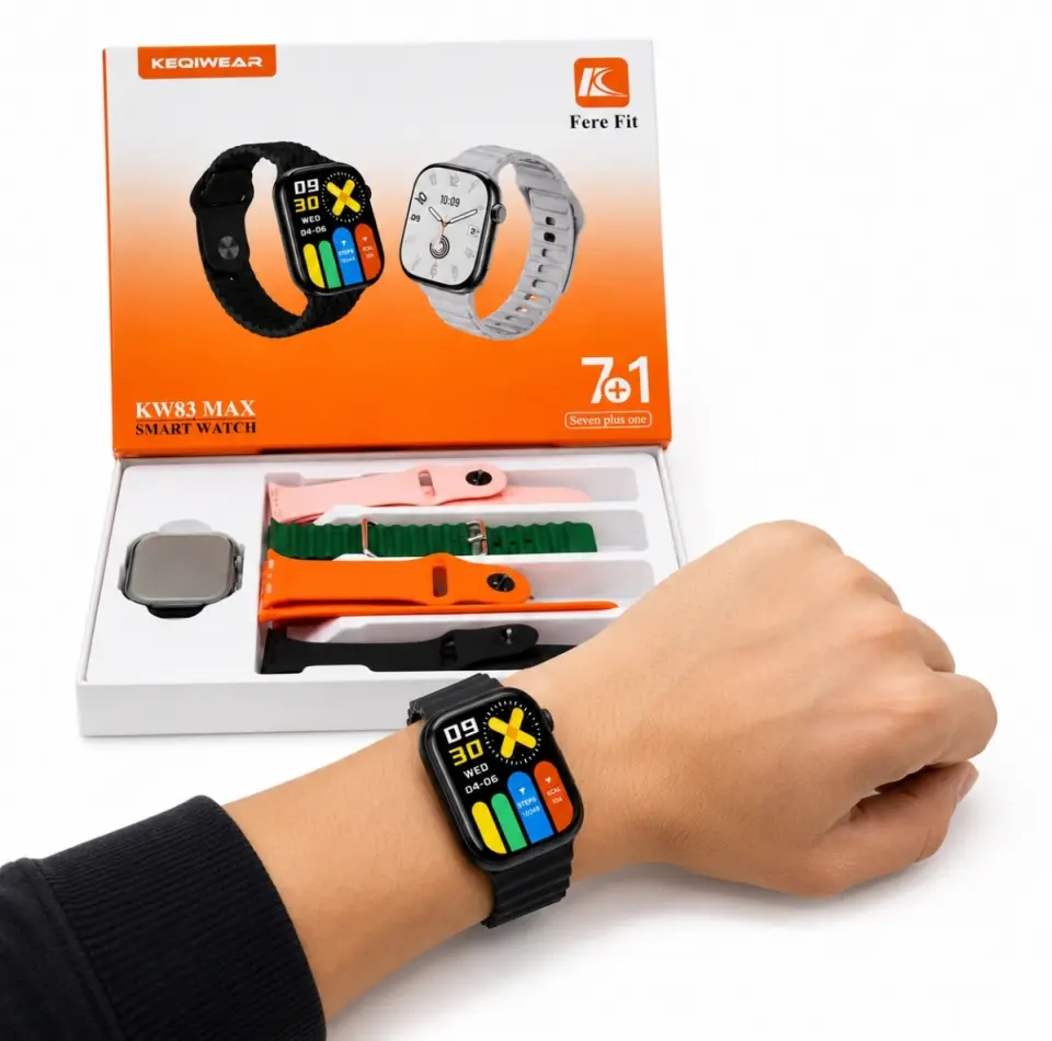 KW83 MAX 7+1 Bluetooth Smartwatch with 7 Interchangeable Straps - image 4