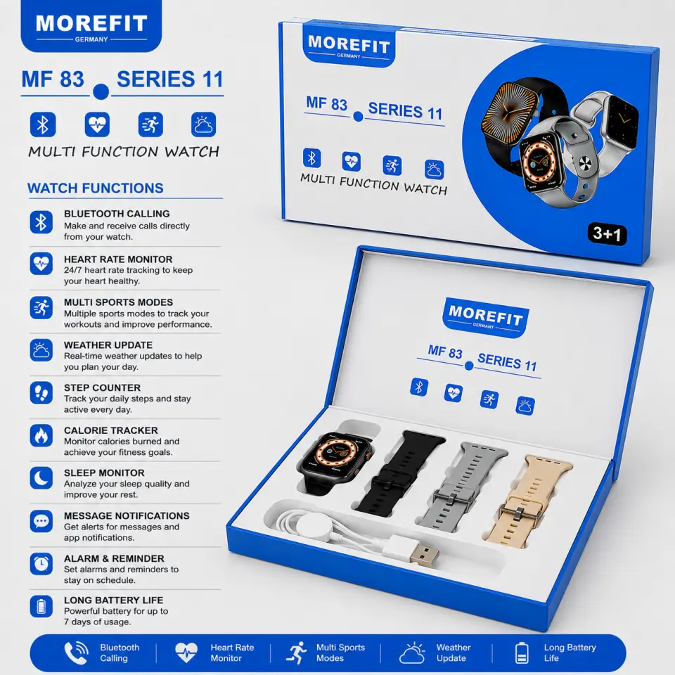 MOREFIT MF83 Series 11 Smart Watch – 3+1 Multi-Function Watch - image 4