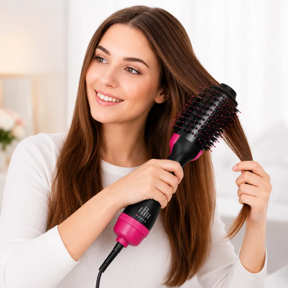 4-in-1 One Step Hot Air Brush Hair Dryer & Styler - image 2