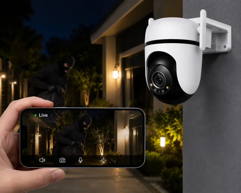 2K Outdoor Pan & Tilt Smart WiFi Security Camera with Color Night Vision - image 3
