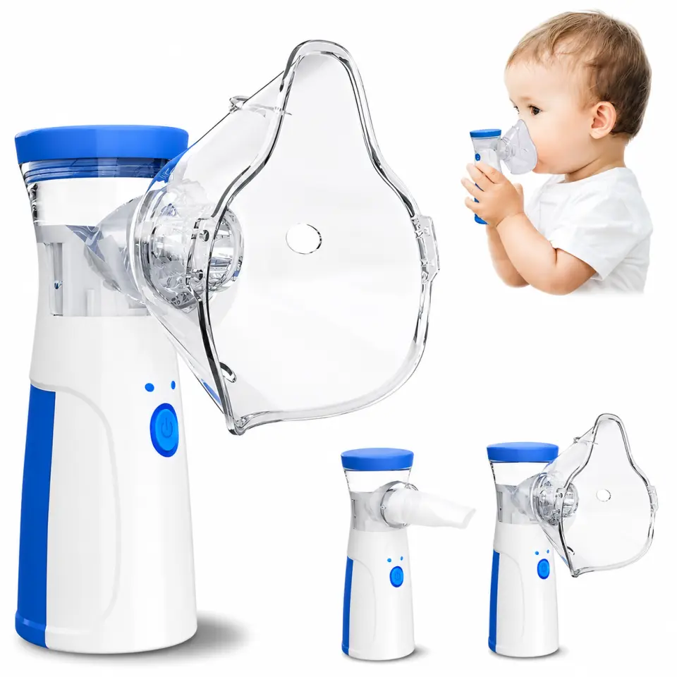 Portable Mesh Nebulizer Machine with Adult & Child Masks - image 2