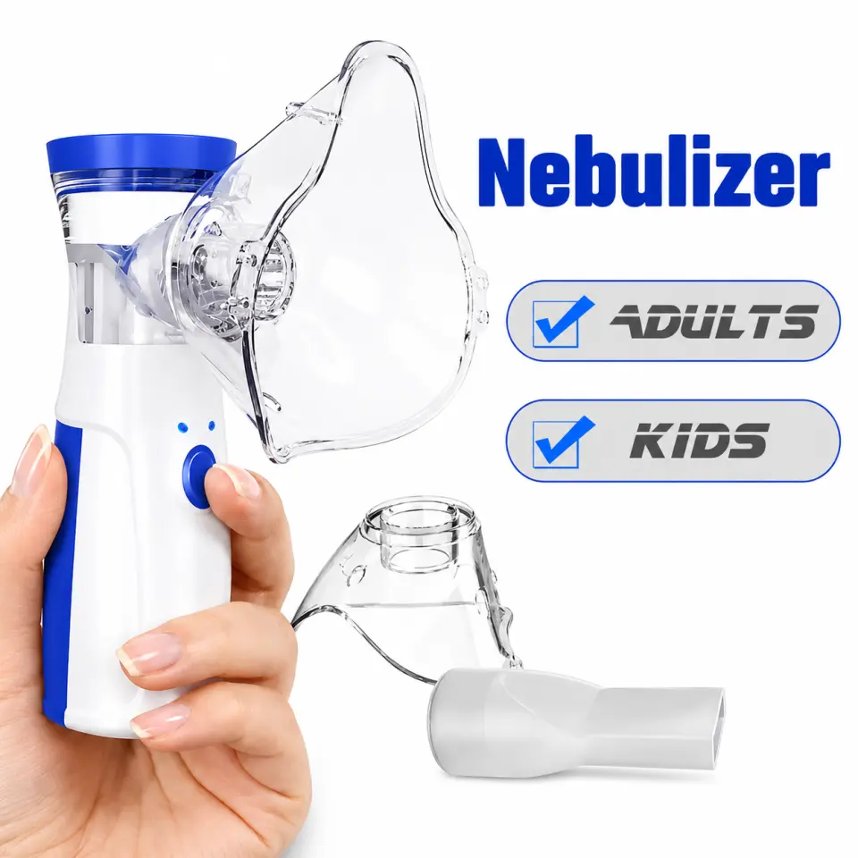 Portable Mesh Nebulizer Machine with Adult & Child Masks - image 3