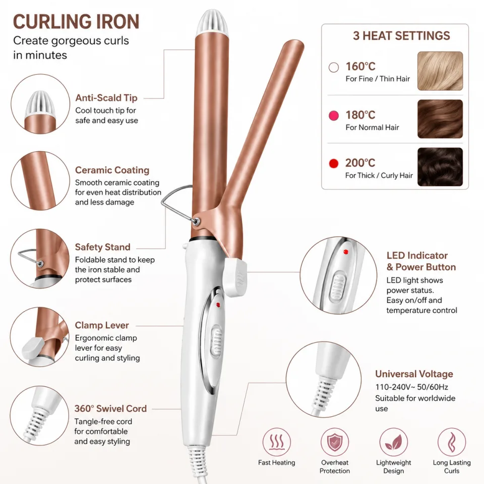 Professional Ceramic Hair Curling Iron - image 4