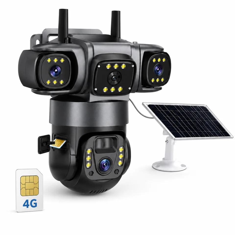 Solar AI 3-Lens WiFi Security Camera | 1080P HD | 360° PTZ | Full Color Night Vision - image 4