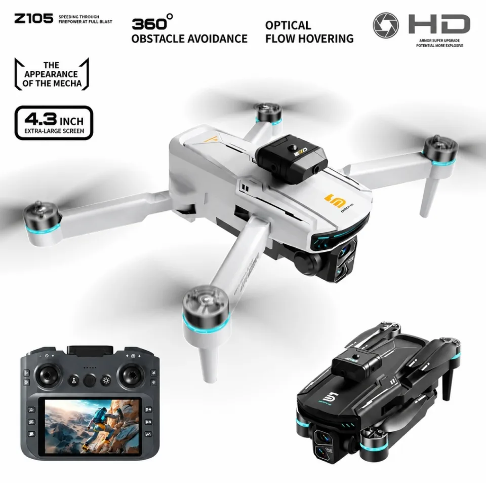 Z105 HD Optical Flow Drone with Dual Camera & 90° Adjustable Lens - image 2